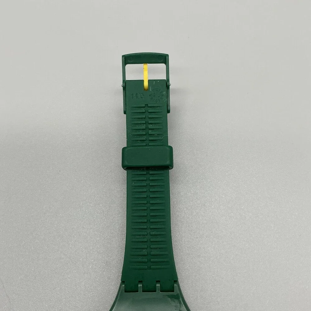 Swatch Pinezone Mens Watch 34mm Green Pinecone Plastic strap New battery